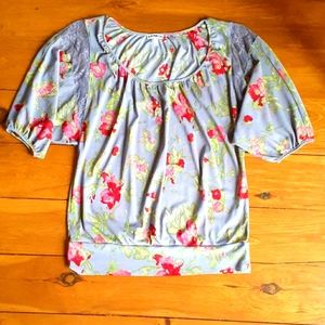 Express Medium sheer floral blouse